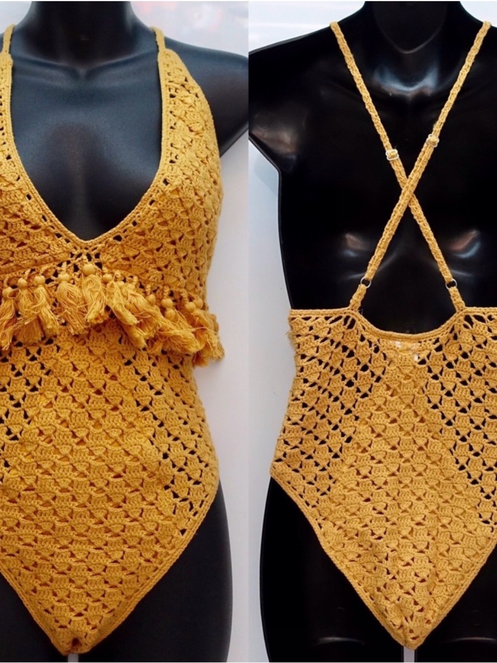 Revolve Somedays Lovin Mystify Crochet One-Piece in Saffron - Picture 8 of 13